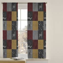 Burgundy Wizard Nursery Curtains Handmade Cotton, Blackout Option - thumbnail 2