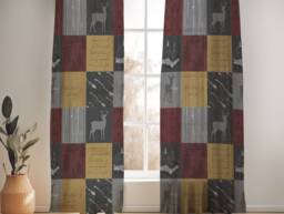 Burgundy Wizard Nursery Curtains Handmade Cotton, Blackout Option - thumbnail 1