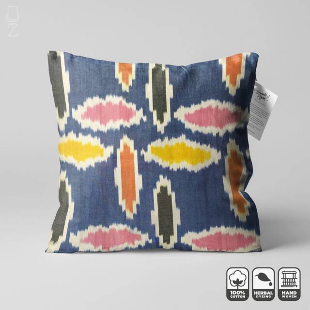 Traditional Ikat Hand Woven Cushion Cover - Double Sided 20x20 - image 1