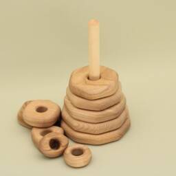 Handmade Wooden Stacking Rings Montessori Baby Toy - thumbnail 2