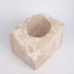 Handmade Travertine Wine Bottle Holder Beige Stone Bar Decor - thumbnail 3