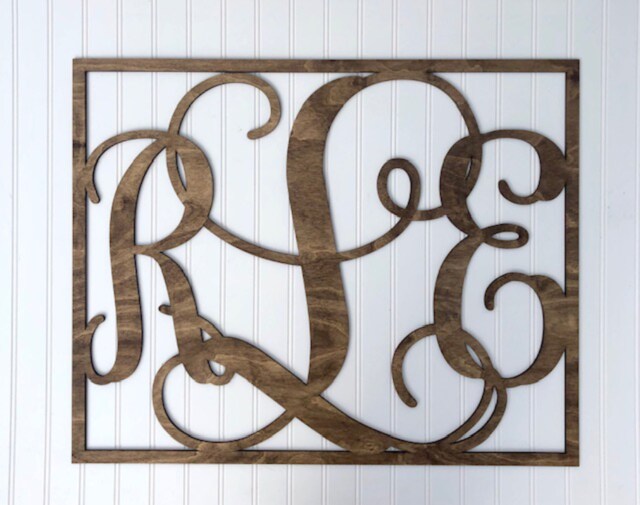 Monogram Wall Decor, Custom Hanging, Personalized Wood Plaque, Letters, Hanging Sign, Nursery Family Name - image 1