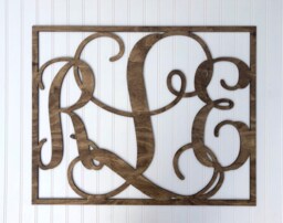 Monogram Wall Decor, Custom Hanging, Personalized Wood Plaque, Letters, Hanging Sign, Nursery Family Name - thumbnail 1