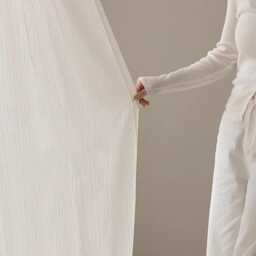 A Pair Of Semi-Sheer Curtains With Stripe Texture , Natural Or Cream Boho Decor, Linen Blend Living Room Curtains, Caf?? Curtains, Custom Made - thumbnail 3