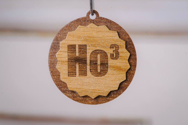 "Geeky Christmas Tree Ornament Laser Cut Walnut " - image 1