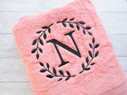 Personalised Embroidered Towel With Decorative Initial, Bath Towel, Hand Sheet, Housewarming Gift, New Home, Christmas Gift - thumbnail 1