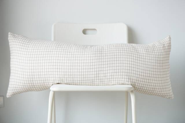 Neutral Faded Striped Woven Lumbar Pillow Cover - image 1