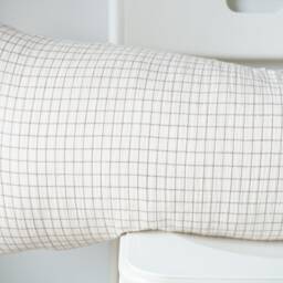 Neutral Faded Striped Woven Lumbar Pillow Cover - thumbnail 2