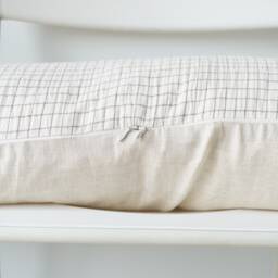Neutral Faded Striped Woven Lumbar Pillow Cover - thumbnail 3