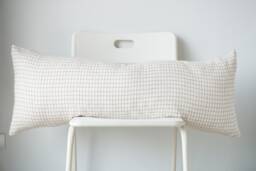 Neutral Faded Striped Woven Lumbar Pillow Cover - thumbnail 1