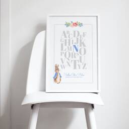 Personalised Peter Rabbit Nursery Tree Print, Beatrix Potter Birth Details, Peter New Baby Gift, Birth Announcement, Christening Gift - thumbnail 1