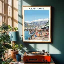 Cape Town Harbor Vintage Travel Poster South Africa Art Print - thumbnail 2