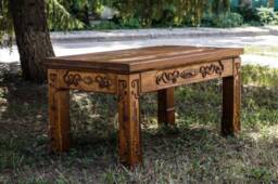 Tea Table 10050cm Wood Carving Tea With Niche For Dishes