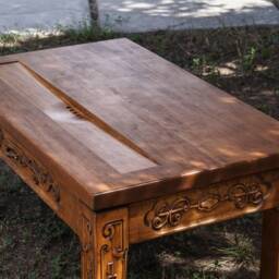 Tea Table 10050cm Wood Carving Tea With Niche For Dishes - thumbnail 2