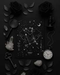 Gemini Zodiac Constellation Silver Foil Art Print, Astrology Horoscope Signs Celestial Artwork, Black Minimal Wall Decor - thumbnail 1