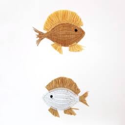 Wicker Fish Wall Decor, Hanging, Nautical Art - thumbnail 2