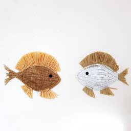 Wicker Fish Wall Decor, Hanging, Nautical Art - thumbnail 4