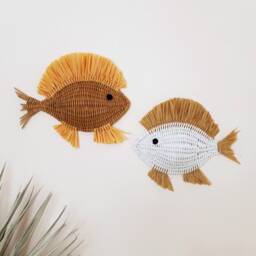 Wicker Fish Wall Decor, Hanging, Nautical Art - thumbnail 3