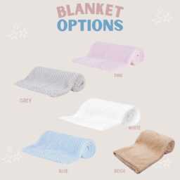 Personalized Baby Girl Blanket, Pink Waffle Knit, Embroidered Name - thumbnail 2