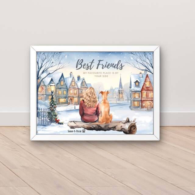 Owner & Pet Print, Dog Gifts For Owners, Girl Personalised, Best Friend Uk, Friend, Mum Gifts - image 1