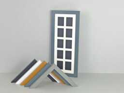 Instax Mini Multi Aperture Wooden Photo Frame. Holds Ten Instax Sized Photos. 15x40cm Shows Only - Not Border - thumbnail 1