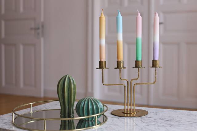 No.3 Pastel Love Mix Dip Dye Candles Made Of 100% Stearin, Stick Candles, Candle, Gift, Birthday - image 1