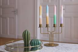 No.3 Pastel Love Mix Dip Dye Candles Made Of 100% Stearin, Stick Candles, Candle, Gift, Birthday - thumbnail 1