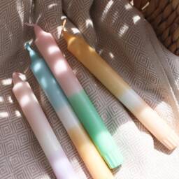 No.3 Pastel Love Mix Dip Dye Candles Made Of 100% Stearin, Stick Candles, Candle, Gift, Birthday - thumbnail 2