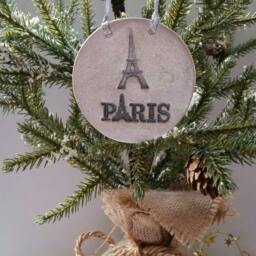 French Decor Ornament Eiffel Tower Paris With Glitter Home Ready To Ship in Stock - thumbnail 2