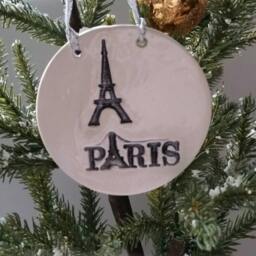 French Decor Ornament Eiffel Tower Paris With Glitter Home Ready To Ship in Stock - thumbnail 3