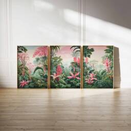 Vintage Tropical Jungle Poster Set, Set Of 3 Posters, Henri Rousseau Botanical Art, Floral Decor, Wall Art Gift