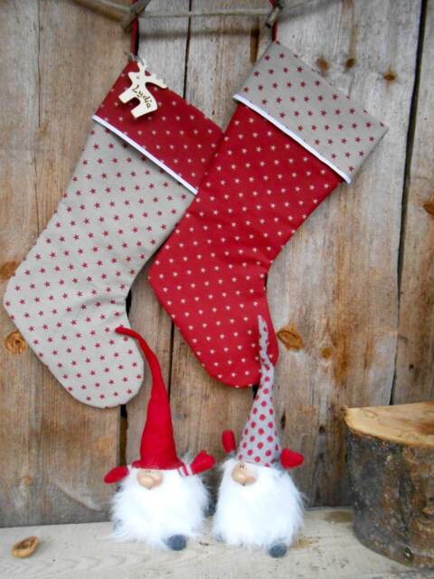 Personalized Stocking Christmas Decor Holiday Gift Ornament Scandinavian Swedish - image 1