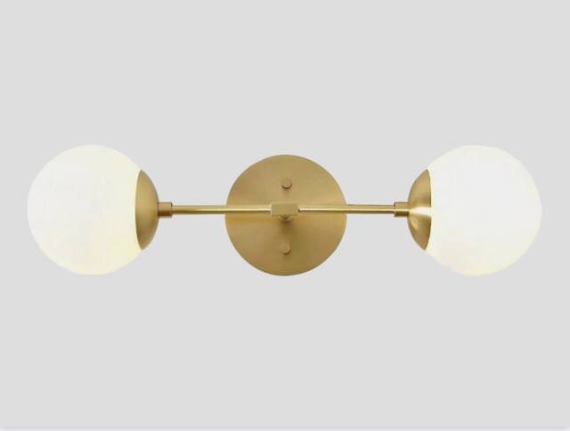 Mid Century Globe Ceiling Lamp Light Gemma , Modern Double Low Hallway Passage Entrance Bathroom Powder Room - image 1