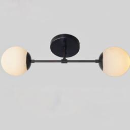 Mid Century Globe Ceiling Lamp Light Gemma , Modern Double Low Hallway Passage Entrance Bathroom Powder Room - thumbnail 2