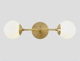 Mid Century Globe Ceiling Lamp Light Gemma , Modern Double Low Hallway Passage Entrance Bathroom Powder Room - thumbnail 1