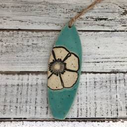 Made To Order- Ceramic Surfboard - Ornament Wall Hanging- Holiday- Christmas Tree-Decor- Surf Art- Surfing Gift- Surfer-Sup - thumbnail 3