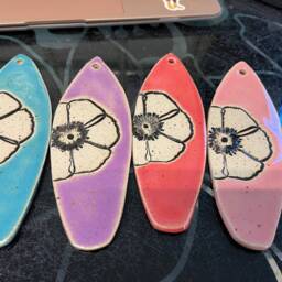 Made To Order- Ceramic Surfboard - Ornament Wall Hanging- Holiday- Christmas Tree-Decor- Surf Art- Surfing Gift- Surfer-Sup - thumbnail 2