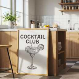 Cocktail Club Print - Quirky Bar Cart Wall Art - thumbnail 1
