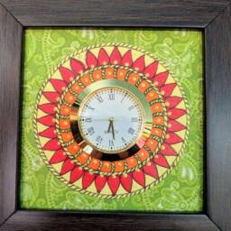 Table Clock Showpiece With Dokra Art Easter Gift - thumbnail 2