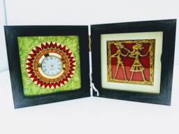 Table Clock Showpiece With Dokra Art Easter Gift - thumbnail 1
