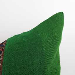 Handwoven Wool Kilim Pillow Cover, 24x24 Turkish Bohemian Cushion - thumbnail 2