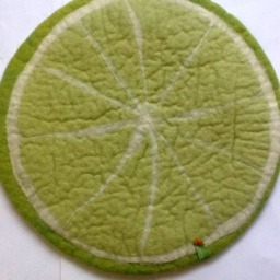 Handfelted Seat Cushion As Fruit Slice Pomelo - thumbnail 2
