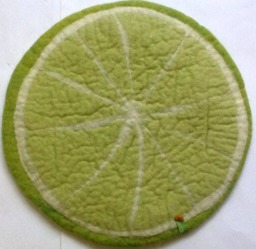 Handfelted Seat Cushion As Fruit Slice Pomelo - thumbnail 1