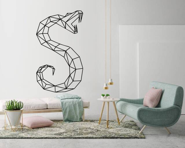 Geometric Snake Wall Decal Animal Outline Art - image 1