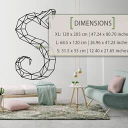 Geometric Snake Wall Decal Animal Outline Art - thumbnail 2