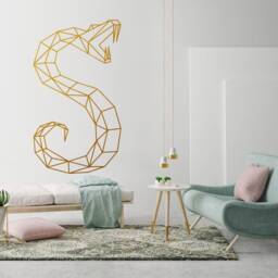 Geometric Snake Wall Decal Animal Outline Art - thumbnail 4