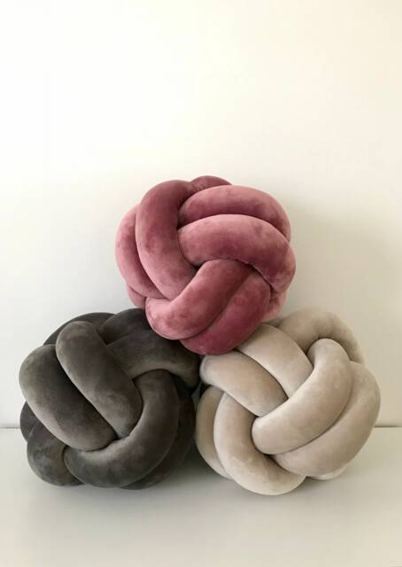 "Velvet Knot Pillow, Reversible Sphere & Swirl Cushion ""Gemma" - image 1