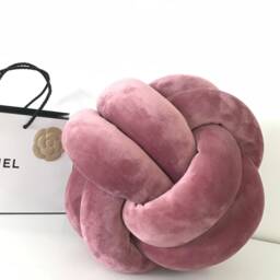 "Velvet Knot Pillow, Reversible Sphere & Swirl Cushion ""Gemma" - thumbnail 3