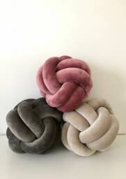 "Velvet Knot Pillow, Reversible Sphere & Swirl Cushion ""Gemma"