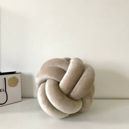 "Velvet Knot Pillow, Reversible Sphere & Swirl Cushion ""Gemma" - thumbnail 2